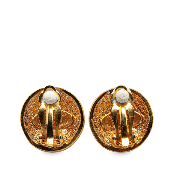 Pre-Loved Chanel Gold Plated Logo Clip On Earrings - Picture 2 of 4